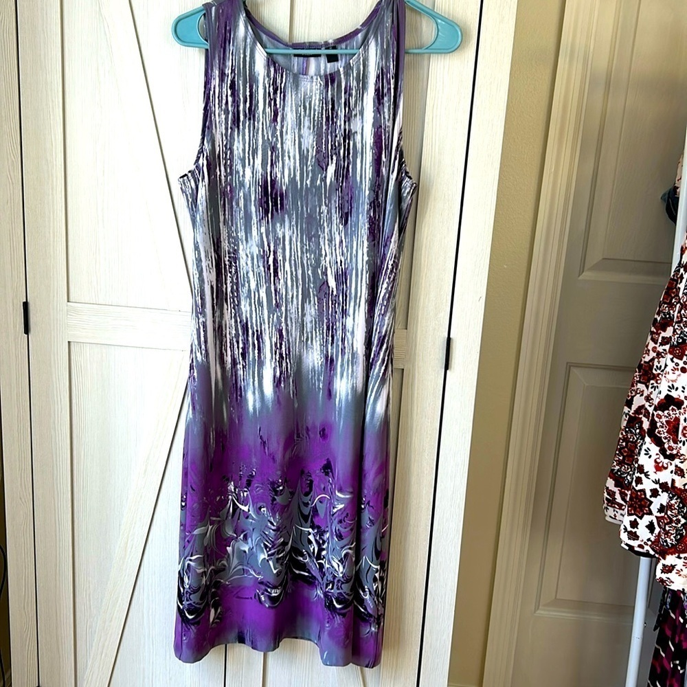 Effortless Style by Citiknits Purple/Grey Tank Sundress Sz M